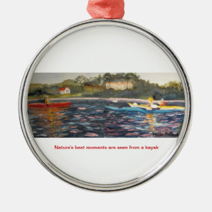Bester Momentkajak der Verzierungs-Natur Silbernes Ornament