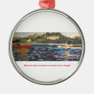 Bester Momentkajak der Verzierungs-Natur Silbernes Ornament