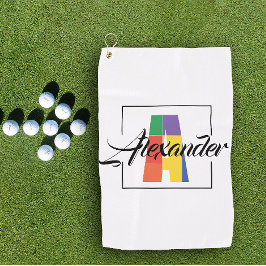 Bester monogramm erster farbiger Buchstabe Ein Gol Golfhandtuch
