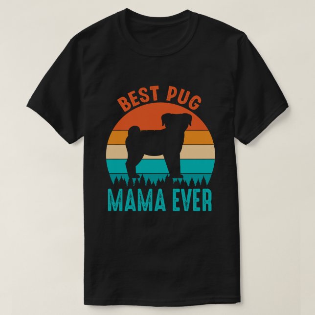 Bester Mops MAMA EVER Vintag T-Shirt (Design vorne)
