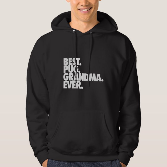 Bester Mops Oma Ever - Hund Mops Nana Geschenk Kla Hoodie (Vorderseite)