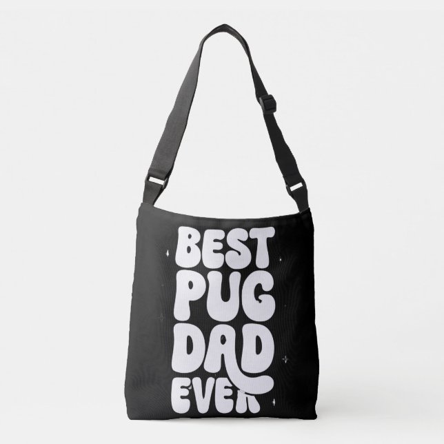 Bester Mops Papa Tote Tasche (Vorderseite)