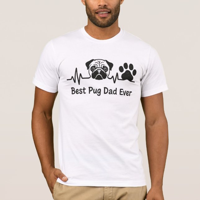 Bester Mops Vater Ever T - Shirt - Funny Mops Love (Vorderseite)