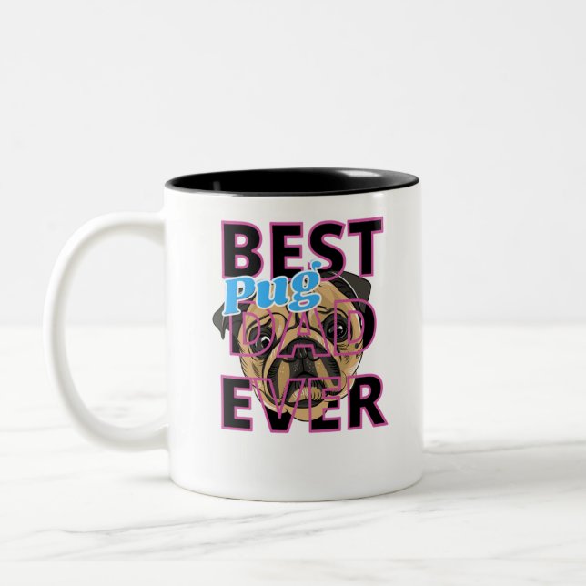 Bester Mops Vater je Zweifarbige Tasse (Links)