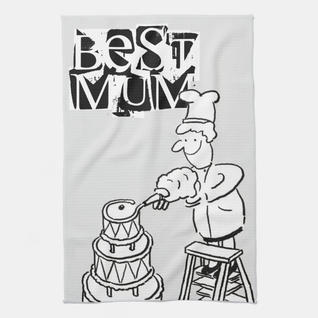 Bester Mum Cake Maker Dekorieren von Riesenkuchen Geschirrtuch (Vertikal)