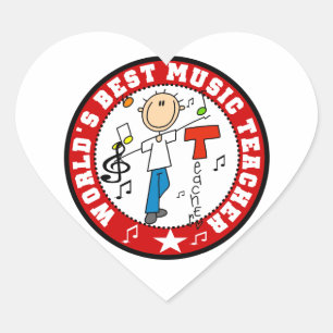 Bester Musiklehrer der Welt Herz-Aufkleber