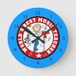 Bester Musiklehrer der Welt Runde Wanduhr