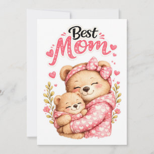 Bester-Mutter-aller-Zeiten-Bär-Design Süße Mutter Karte