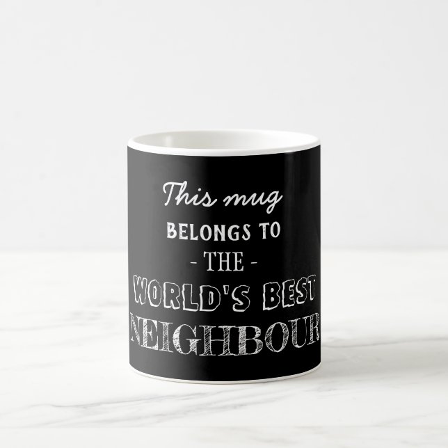 Bester Nachbar gehört hierher Kaffeetasse (Mittel)