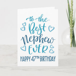 Bester Neffe Aller Zeiten 47. Geburtstag Typografi Karte