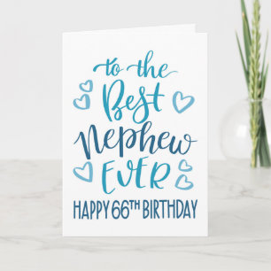 Bester Neffe Aller Zeiten 66. Geburtstag-Typografi Karte