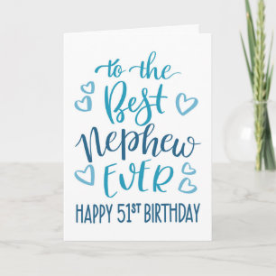 Bester Neffe überhaupt 51. Geburtstag Typografie i Karte