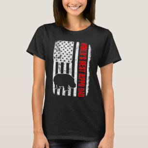 Bester Nilpferd-Vater der Welt Amerikanische Flagg T-Shirt