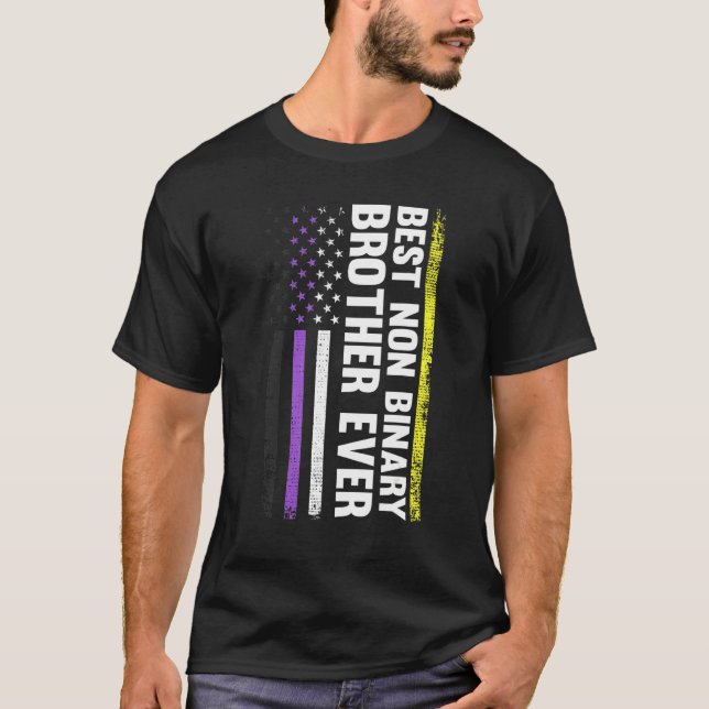 Bester Non-Binary-Bruder je Lgbt-Gay Pride T-Shirt (Vorderseite)