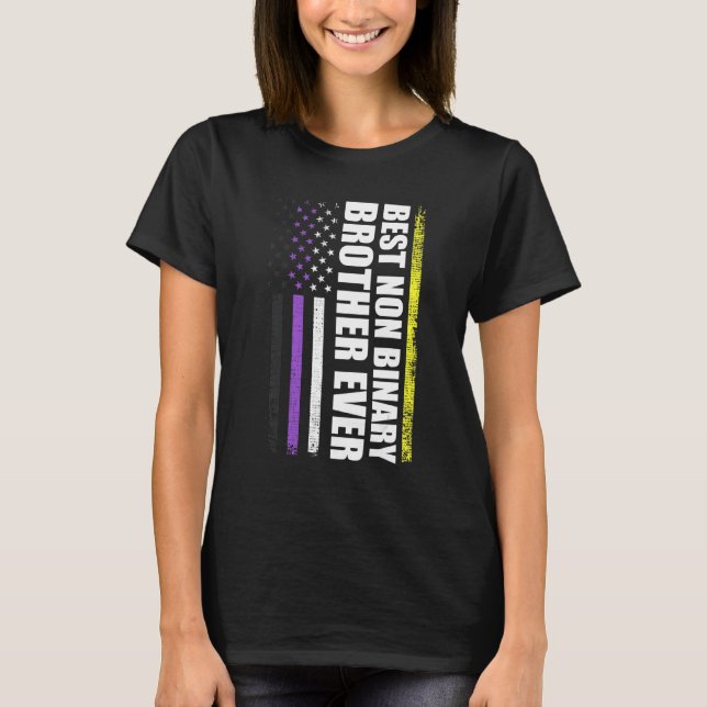 Bester Non-Binary-Bruder je Lgbt-Gay Pride T-Shirt (Vorderseite)