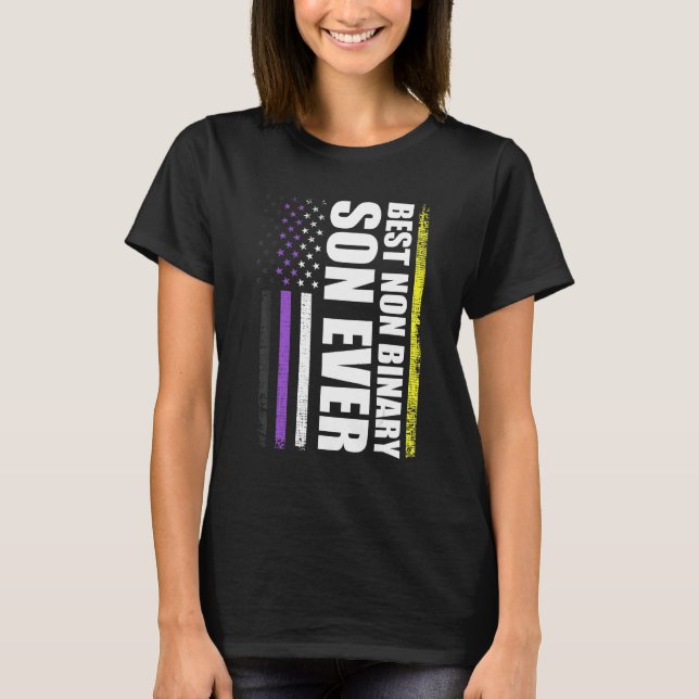 Bester Non-Binary-Son je Lgbt-Gay Pride T-Shirt (Vorderseite)