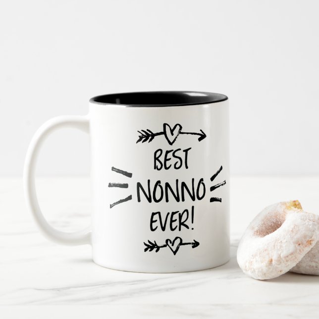 Bester Nonno je Zweifarbige Tasse (Mit Donut)