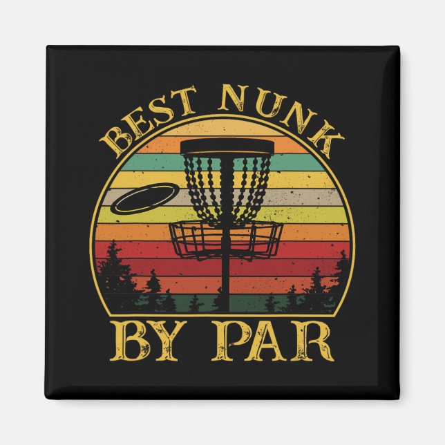 Bester Nunk von Par Funny Disc Golfing Onkel  Magnet (Vorne)