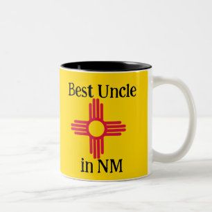 Bester Onkel auf New Mexico State Flagge Zia Sonne Zweifarbige Tasse