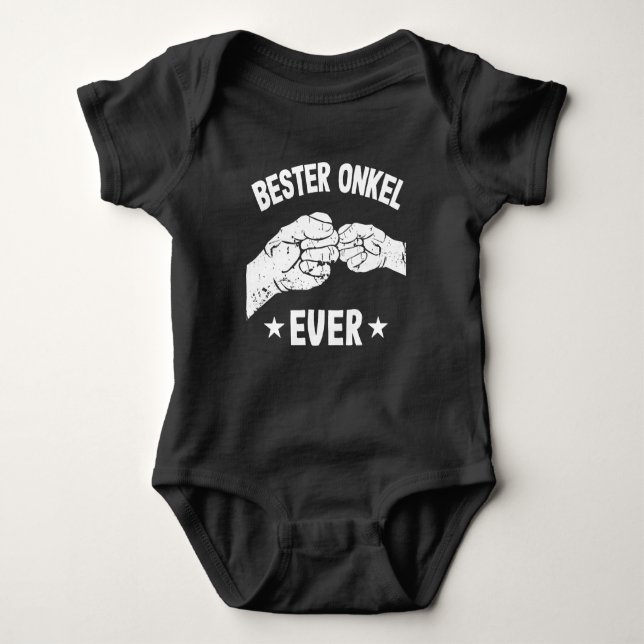 Bester Onkel Ever Faustgruß Lustige Faust Baby Strampler (Vorderseite)