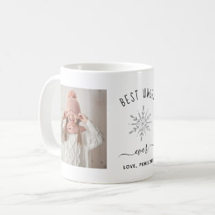 Bester Onkel je Zwei Foto und Silberschneeflocken Kaffeetasse