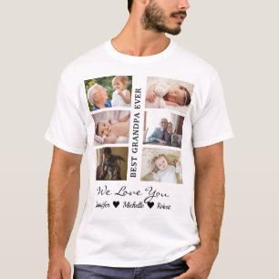 Bester Opa Aller Zeiten Benutzerdefinierte Fotos E T-Shirt