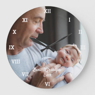 Bester Opa Aller Zeiten Benutzerdefiniertes Foto E Große Wanduhr
