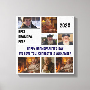 Bester Opa Aller Zeiten Foto-Collage und Benutzerd Leinwanddruck