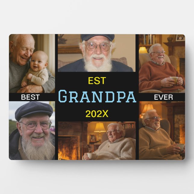 Bester Opa Aller Zeiten Fotocollage Fotoplatte (Vorderseite)
