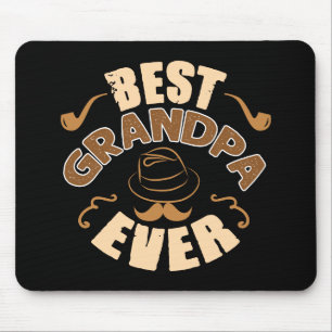 Bester Opa Aller Zeiten - Hut und Pfeife Illustrat Mousepad