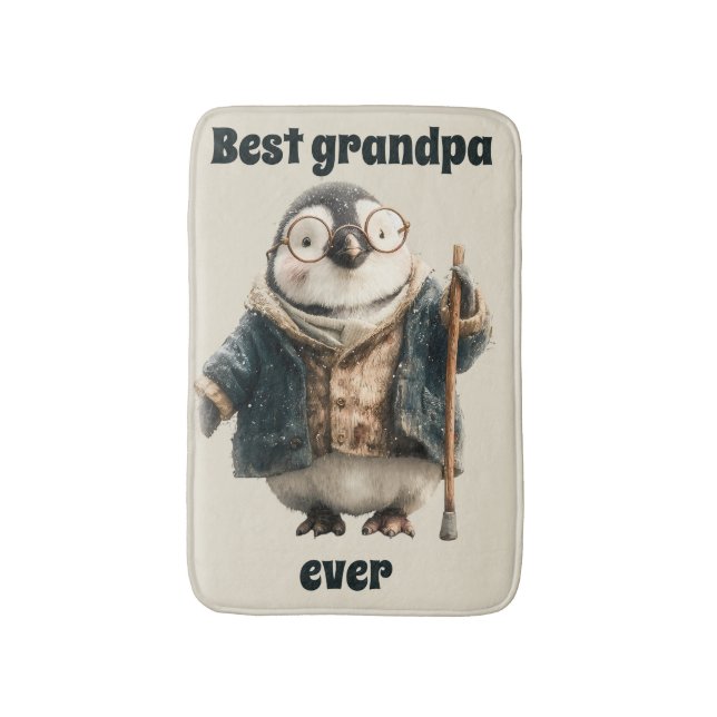 Bester Opa Aller Zeiten Winter Pinguin Badematte (Vorderseite Vertikal)