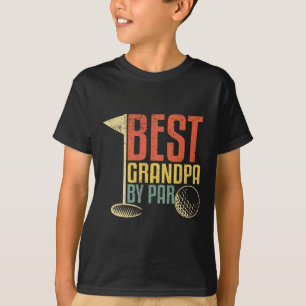 Bester Opa By Par Retro Lustiger Golfspieler Papa T-Shirt