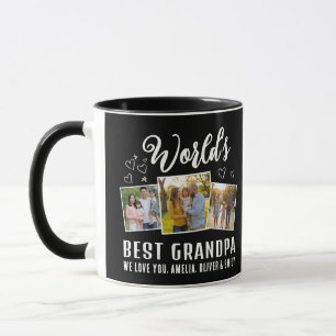 Bester Opa der Welt Benutzerdefinierte 3-Foto-Coll Tasse