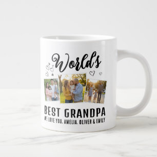 Bester Opa der Welt Benutzerdefinierte Fotocollage Jumbo-Tasse