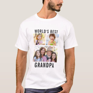 Bester Opa der Welt Enkelkinder 3 Foto Collage T-Shirt