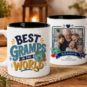 Bester Opa der Welt Foto-Tasse Zweifarbige Tasse