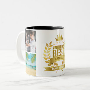 Bester Opa der Welt Großvater Opa Foto Zweifarbige Tasse