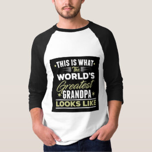 Bester Opa der Welt Schwarz Weiß Vatertag T-Shirt