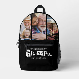Bester Opa der Welt seit Jahr 3 Fotocollage Bedruckter Rucksack
