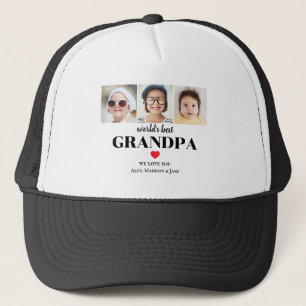 Bester Opa der Welt Wir lieben dich 3 Kinder Foto Truckerkappe