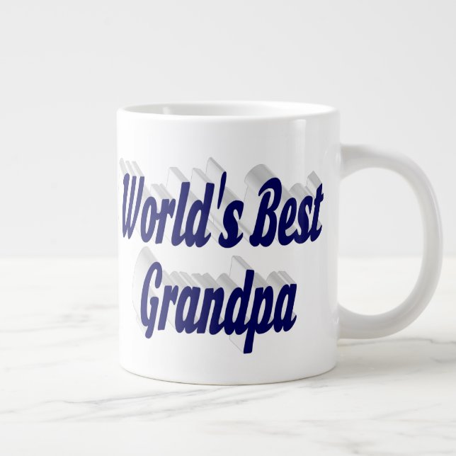 Bester Opa dunkelblauer Text Jumbo-Tasse (Rechts)