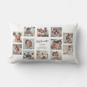 Bester Opa ever 12 Familienfoto-Collage-Raster Lendenkissen