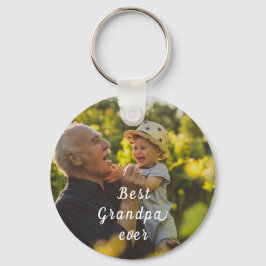 Bester Opa Ever 2 Foto Schriftzug Personalisiert  Schlüsselanhänger