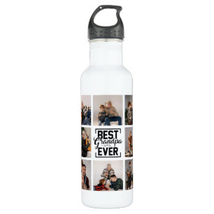 Bester Opa ever 8 Foto-Collage Edelstahl Edelstahlflasche