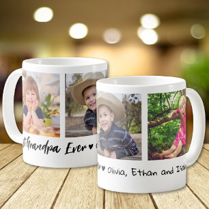 Bester Opa ever Enkelkinder 3 Fotocollage Kaffeetasse