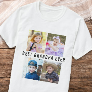 Bester Opa Ever Enkelkinder 4 Foto-Collage T-Shirt