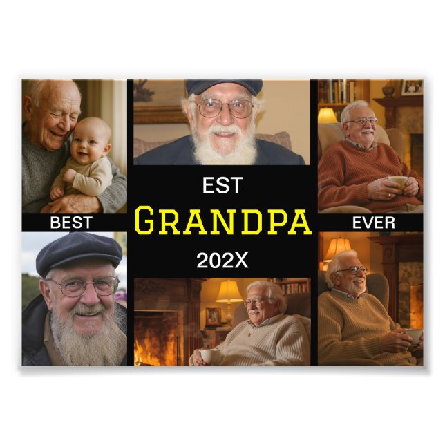 Bester Opa ever Foto-Collage Fotodruck (Vorne)