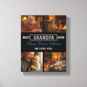 Bester Opa Ever Foto-Collage Leinwanddruck