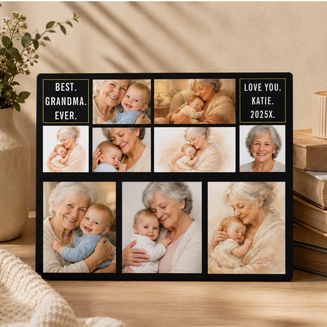 Bester Opa ever Fotocollage | Großeltern Fotoplatte (Best Grandpa Ever Photo Collage | Grandparents Plaque)