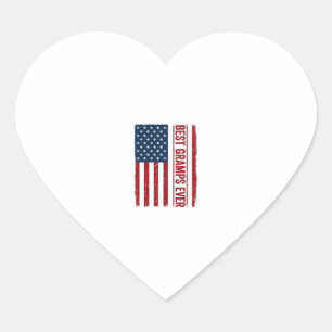 Bester Opa Ever Patriotische Flagge Vektor Design_ Herz-Aufkleber